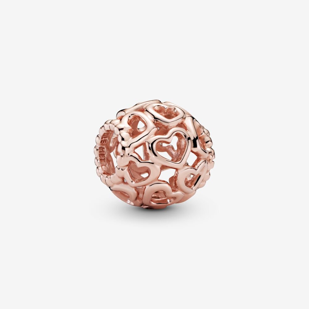 Charm calado Open your Heart en oro rosa 780964
