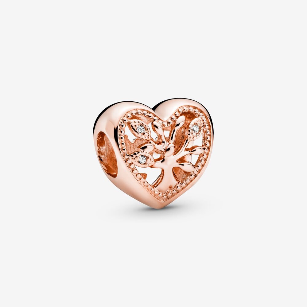 Charm corazón calado con árbol genealógico 788826C01