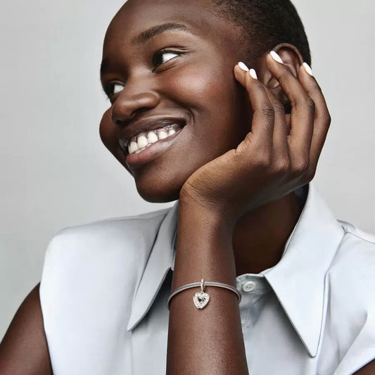 Charm Doppio Cuore con Perle Coltivate d'Acqua Dolce 792649C01