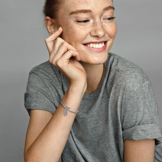 Charm Openwork Acchiappasogni Cuore Tre Piume 799107C00