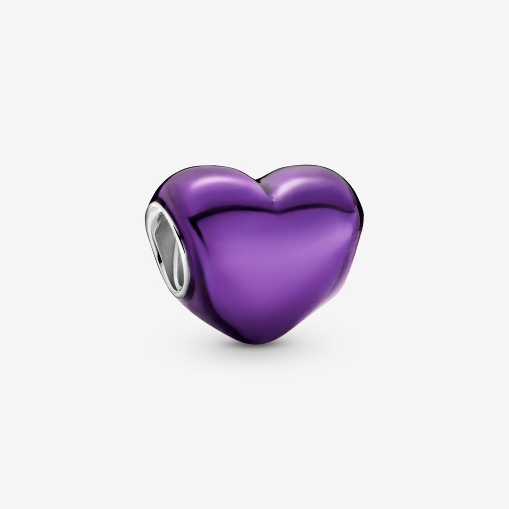 Encanto de corazón metálico púrpura 799291C01