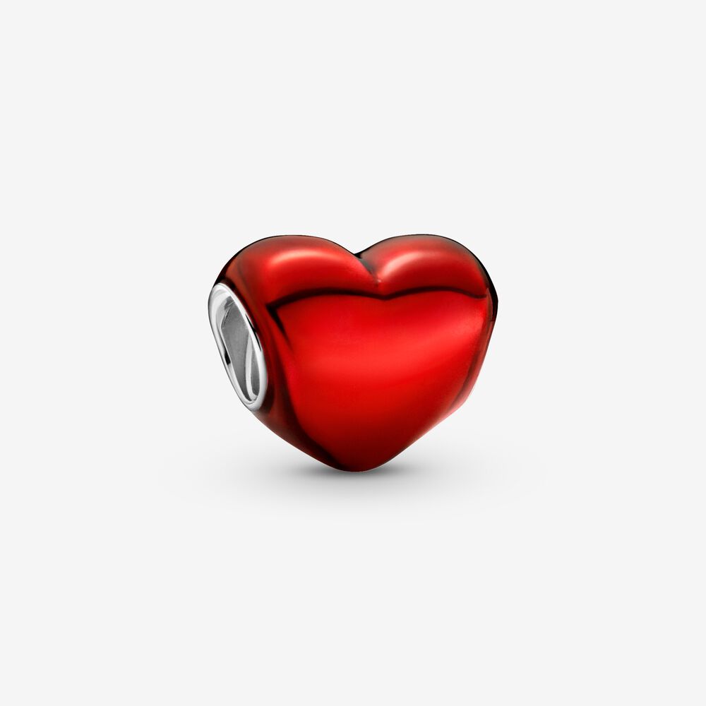 Charm corazón rojo metalizado 799291C02