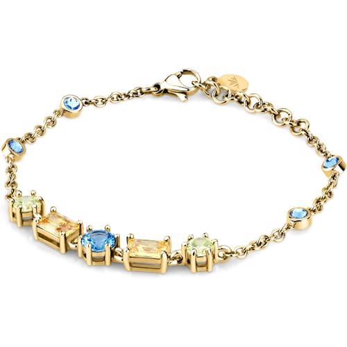 Pulsera Colores Dorados con Cristales Azules y Amarillos SAVY08