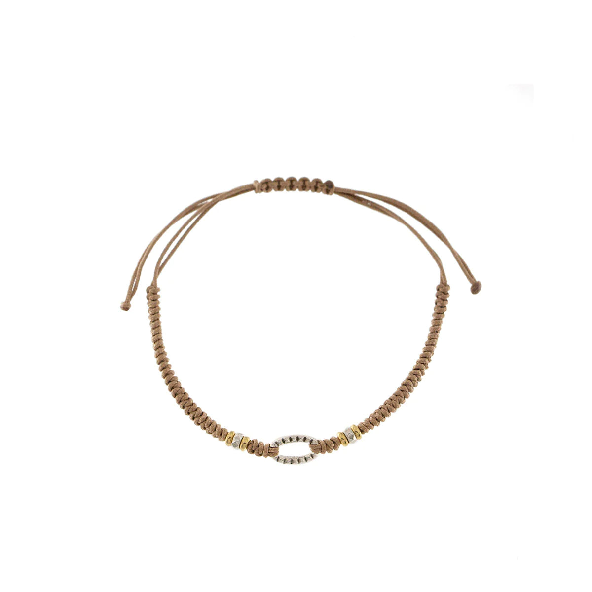 Bracciale con Intreccio Rotondo e Ovale Sabbia BR-U02 M3 TS