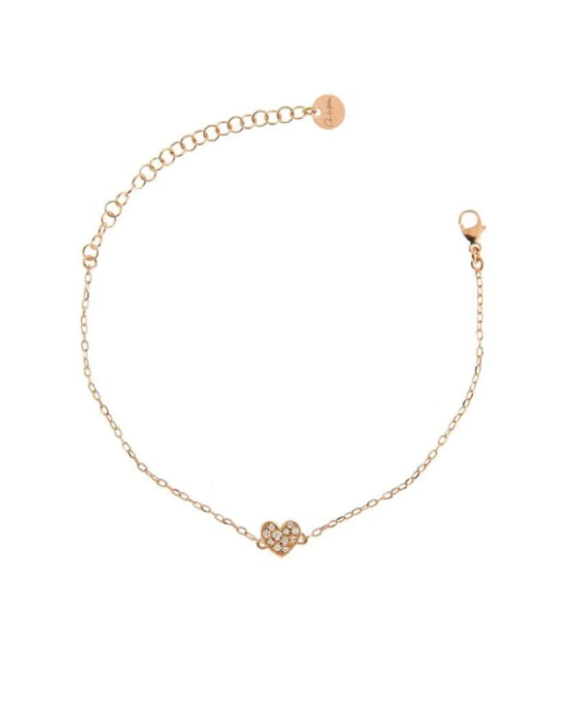 Bracciale Stardust Cuore e Zirconi Rosato BRZ-011 CUO