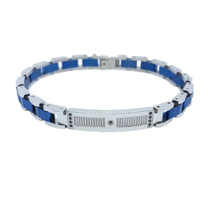 Bracciale Uomo Hiteck in Acciaio e Blu EHB204