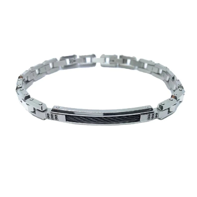 Bracciale Uomo Hiteck in Acciaio con Targa EHB208