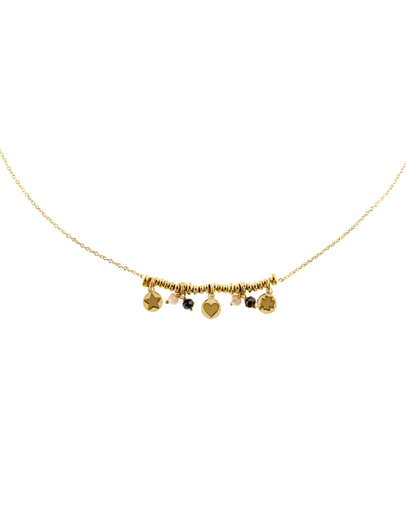 Collar Gipsy Chic Tierra Corazón Estrella Trébol de Cuatro Hojas GR-GIP 3 V4 W AU