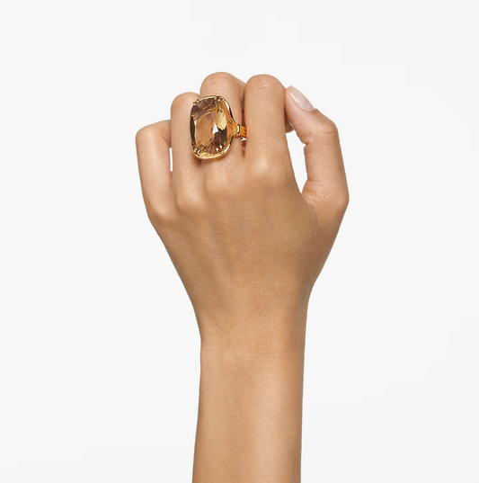 Anello Dorato Cocktail Harmonia Cristallo Oversize 5642341