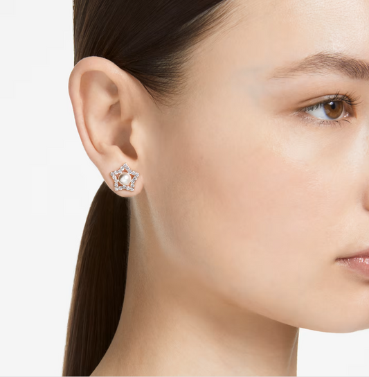 Pendientes de tuerca con perlas de cristal de estrella 5645465