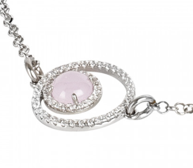 Pulsera Circonitas y Cabujón Rosa Claro XBR809C