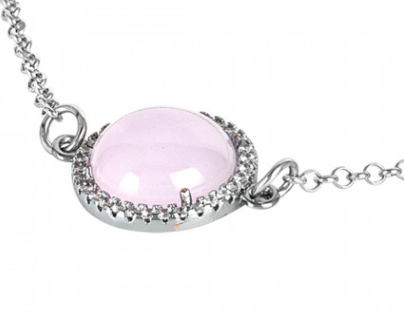Bracciale Cabochon Rosa Chiaro e Zirconi XBR808C