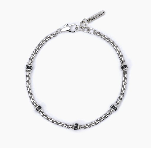 Bracciale Uomo con Inserti Neri 533626