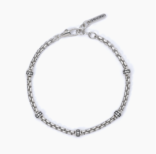 Bracciale Uomo con Inserti Bianchi 533627