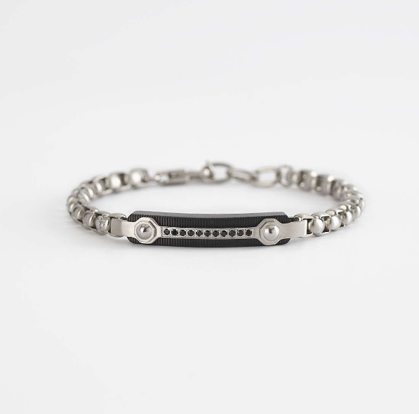 Pulsera Hombre Motor Zirconia Negra 232289