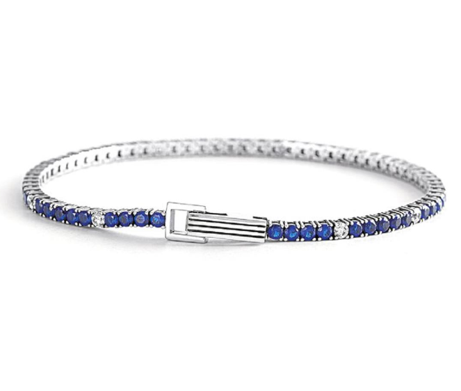 Bracciale Uomo Tennis Con Pietre Blu E Bianche 533517
