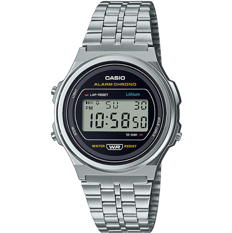 Reloj Con Caja Redonda En Acero Gris A171WE-1AEF