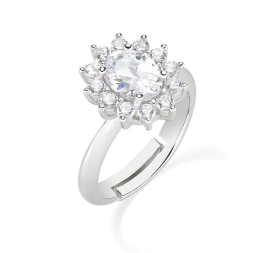 Anillo de plata con circonita blanca ANLDGBBBR