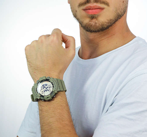 Orologio Uomo Digitale Cinturino Kaki AE-1500WH-5AVEF