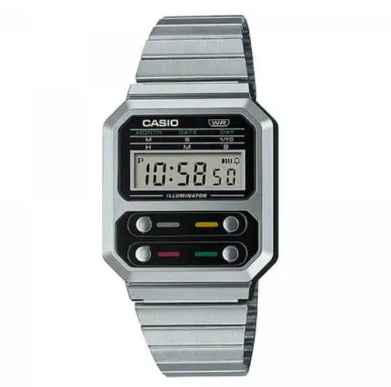 Casio Orologio Uomo Digitale Con Cassa In Acciaio Grigio A100WE