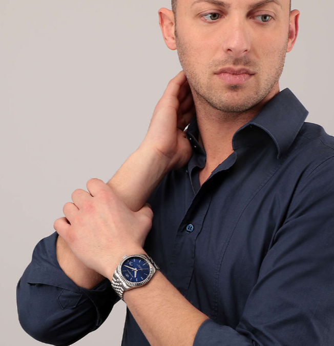 Reloj Caribe Hombre Acero y Esfera Azul R8253597077