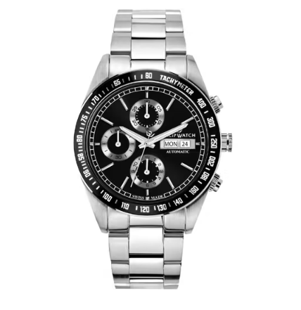 Orologio Uomo Cronografo Automatico Caribe Acciaio e Nero R8243607001
