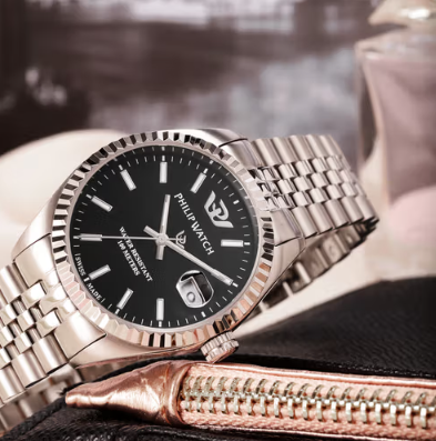 Reloj Mujer Caribe Plata y Negro R8253597586