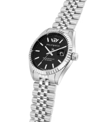 Reloj Mujer Caribe Plata y Negro R8253597586