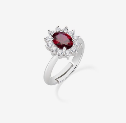 Anello Lady Zircone Rubino e Zirconi Bianchi ANLDGBBR2