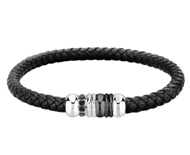 Pulsera Hombre Correa Piel Negra SQH53