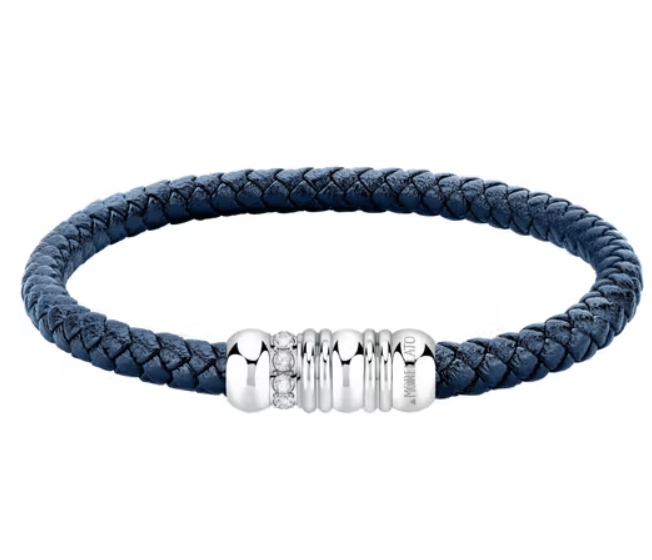 Pulsera Hombre Correa Cuero Azul SQH55
