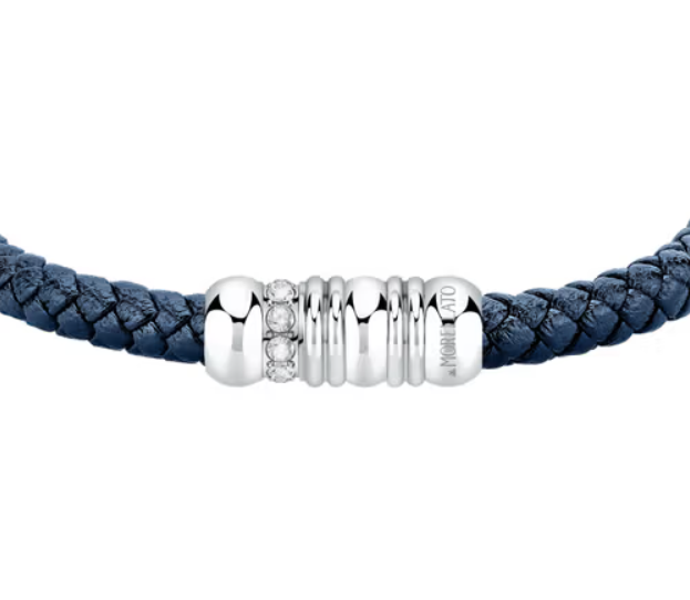 Pulsera Hombre Correa Cuero Azul SQH55