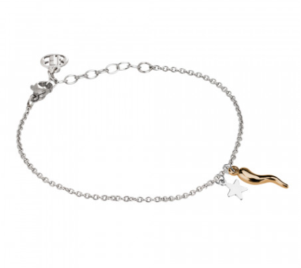 Bracciale con Stella e Cornetto Portafortuna Rosato PF/BR67