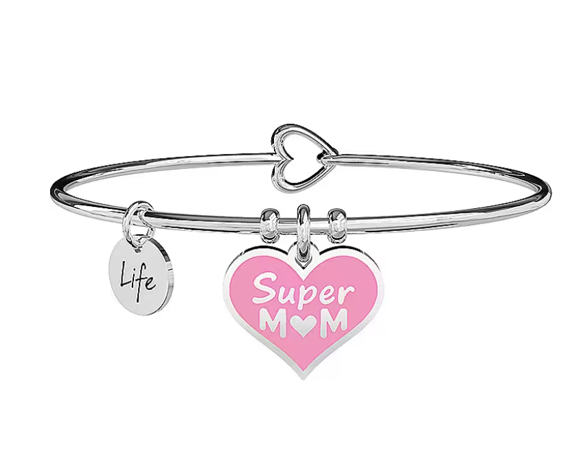 Pulsera Rígida de Plata con Colgante Corazón 731751