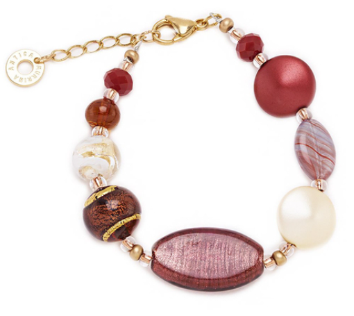 Bracciale Dorato Top Gisele Rosso BR856A11