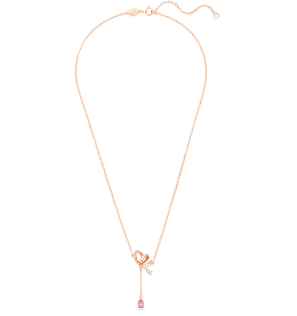 Collana Pendente a Y Volta Fiocco Rosa 5647569