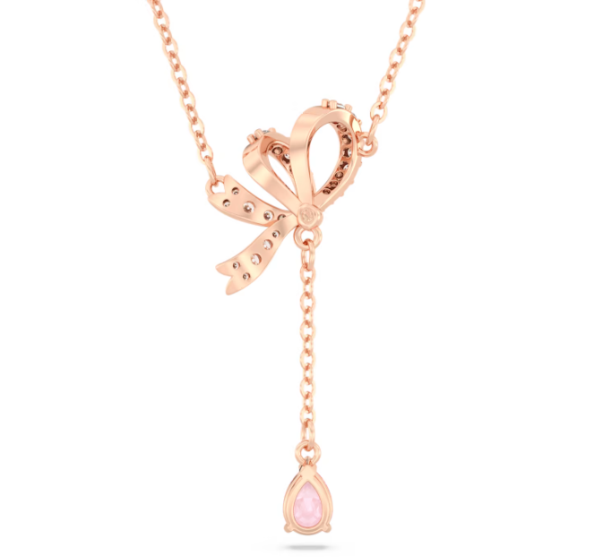 Collana Pendente a Y Volta Fiocco Rosa 5647569