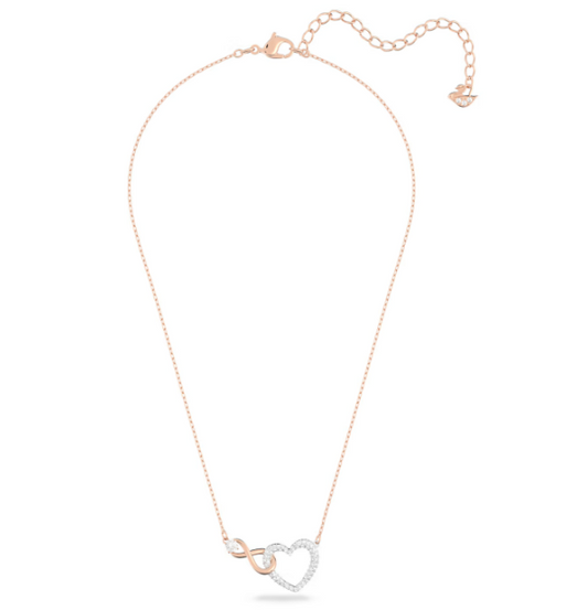 Collana Infinito Rosato e Cuore Bianco 5518865