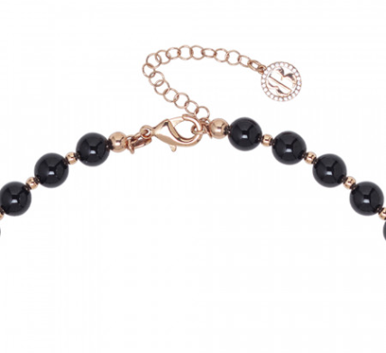 Collana con Perle Naturali e Ossidiana GR734RS