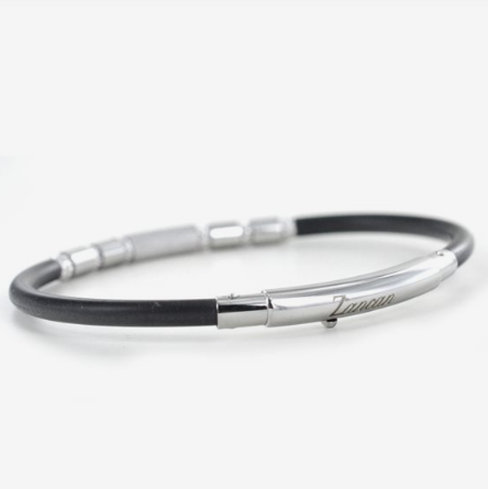 Bracciale Uomo in Caucciù Nero e Acciaio ESB024B-N