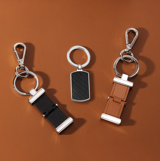 Portachiavi Uomo Classic Acciaio e Nero SU4918