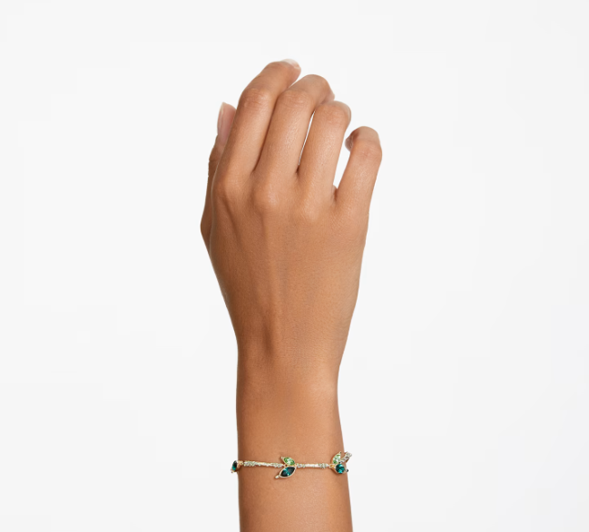 Pulsera Dorada Dellium Verde Bambú 5645374