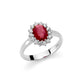 Anello Premium Gemme Diamanti e Rubino LID3393