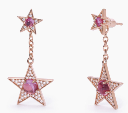 Orecchini Starlet Rosati Con Stella Tormalina 563557