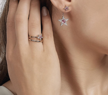 Orecchini Starlet Rosati Con Stella Tormalina 563557