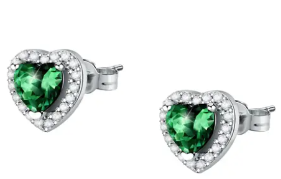 Orecchini Cuore Gemme Smeraldo SAVB09