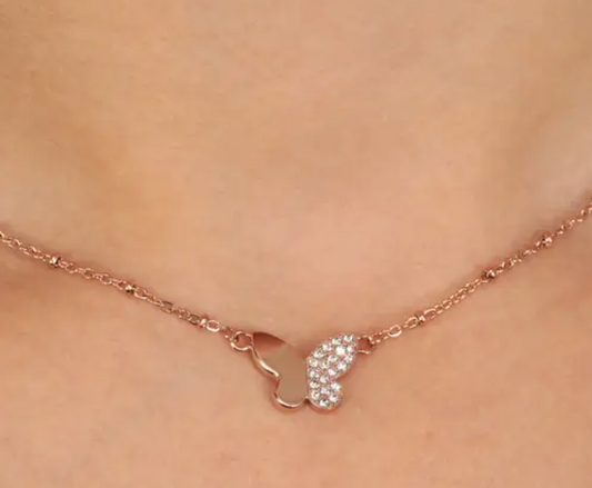 Collana Farfalla Rosata SAUN03