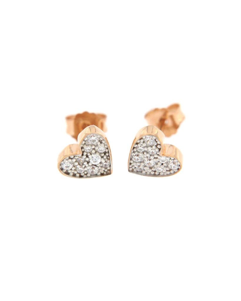 Orecchini Stardust Cuori Rosato e Zirconi Bianchi ORZ-W LOB MIC CUO