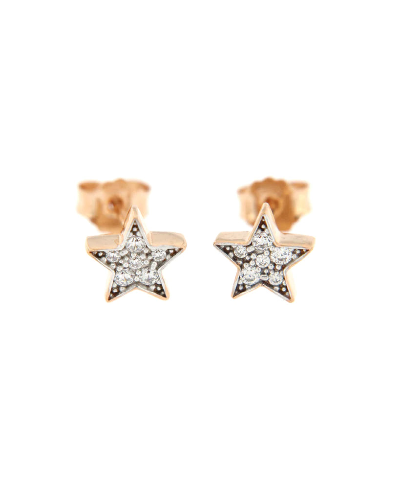 Orecchini Stardust Stella Rosato e Zirconi Neri ORZ-W LOB MIC STE