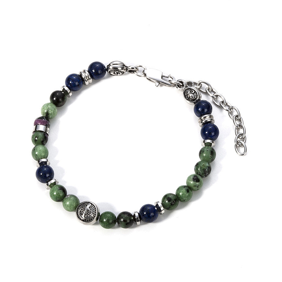Bracciale Uomo 4US Artisan Anchor Lapislazzuli e Ruby-Zoisite 4UBR2896